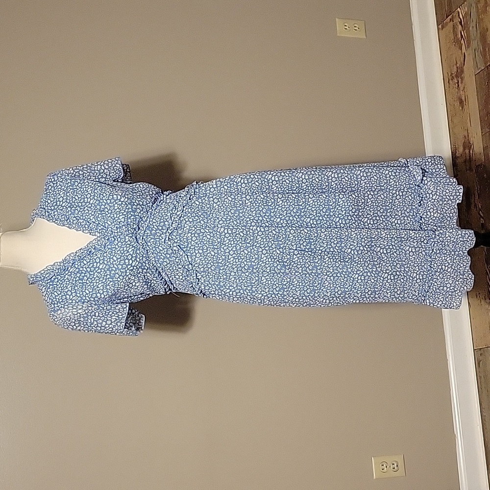 Cupshe Floral Print Blue and White Midi Womens‎ Small